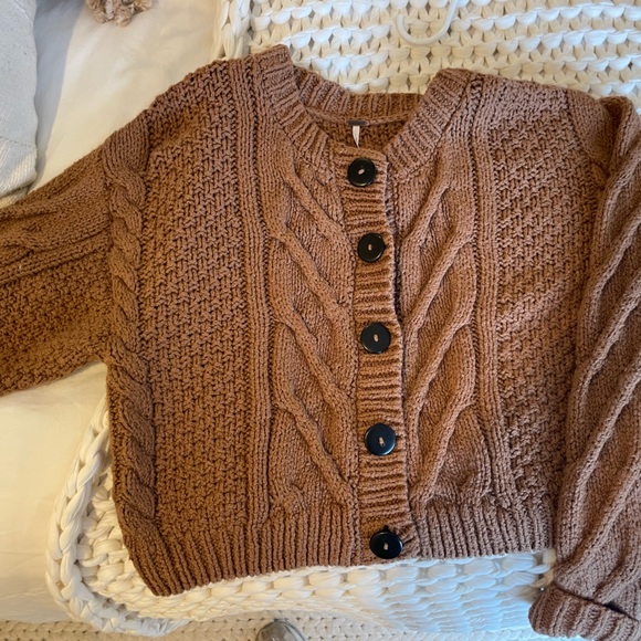 Free People Sweaters - cablenknit cropped cardigan